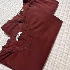 PAIR 0f Buck Mason Maroon Short Sleeve Tee